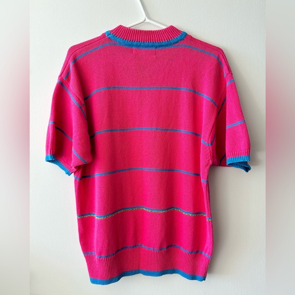 Vintage Preppy Nautical-inspired Pink Sweater Tee - Picture 3 of 4